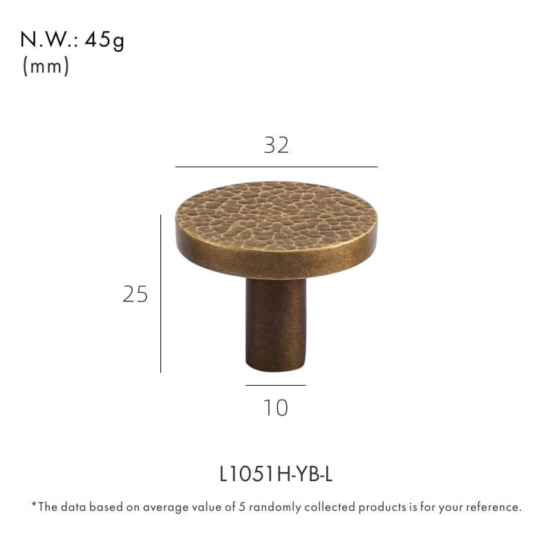 Solid Brass Aztec Pull Handle with Hammered Pattern – Elegant Kitchen Cabinet and Drawer Handle for Modern Interiors 5