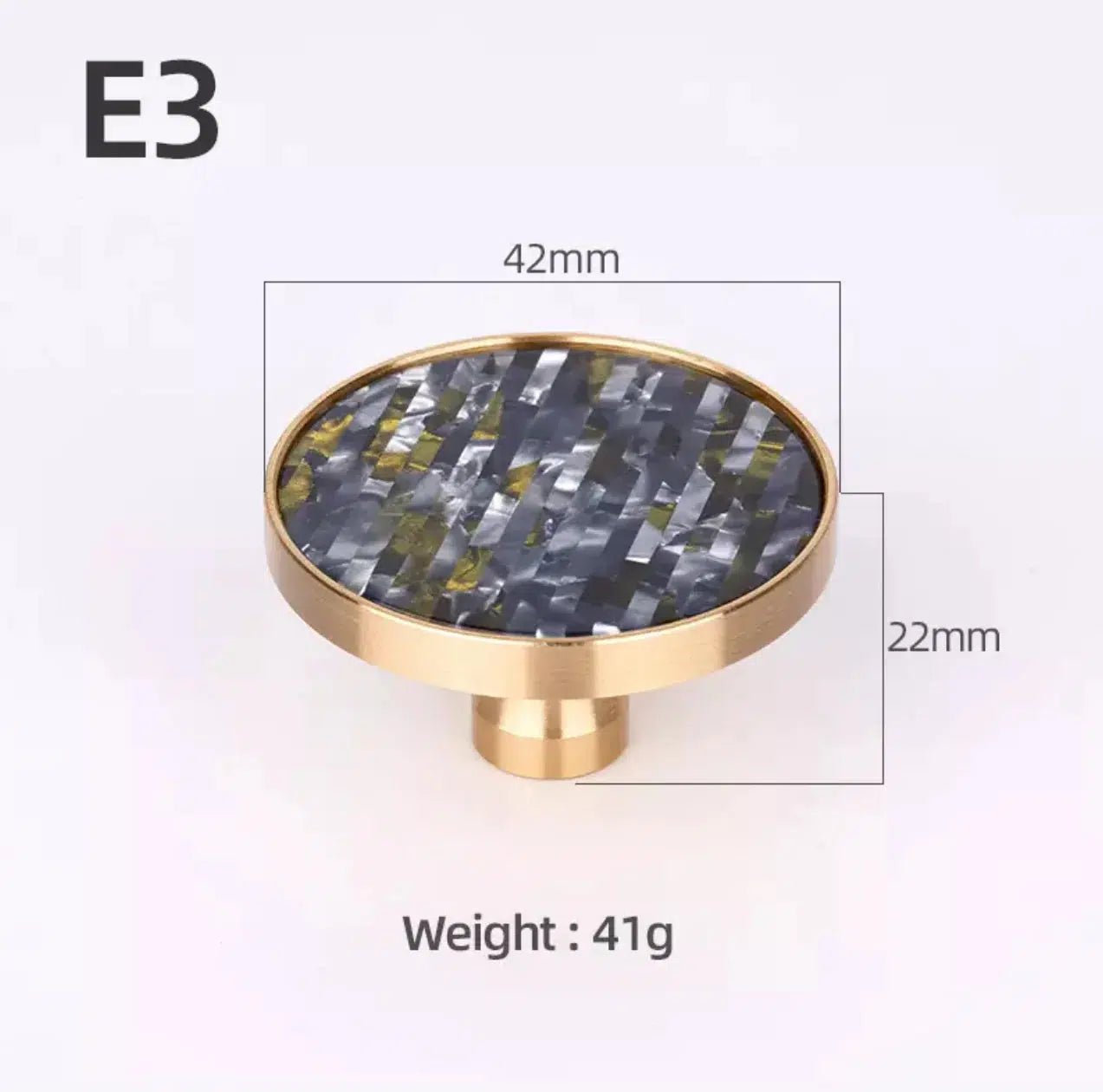 Solid Brass Door Knobs with Marble Effect – Modern Door Handles for Kitchen and Furniture – 9 Elegant Finishes 15