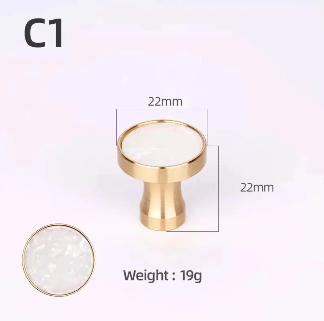 Solid Brass Door Knobs with Marble Effect – Modern Door Handles for Kitchen and Furniture – 9 Elegant Finishes 19