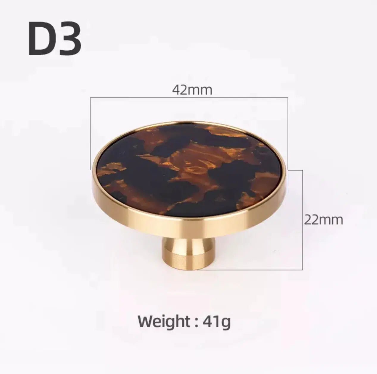 Solid Brass Door Knobs with Marble Effect – Modern Door Handles for Kitchen and Furniture – 9 Elegant Finishes 20