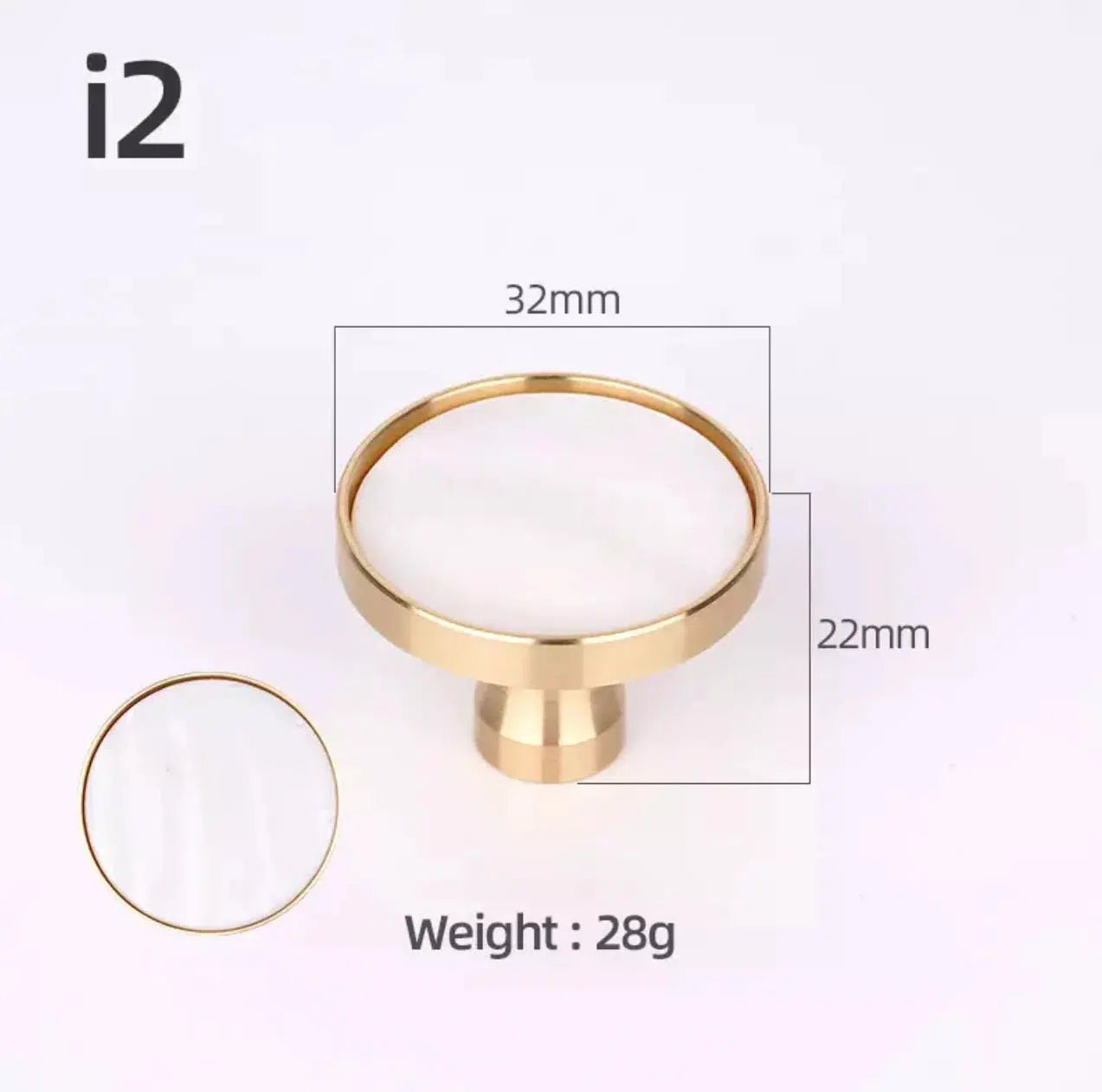 Solid Brass Door Knobs with Marble Effect – Modern Door Handles for Kitchen and Furniture – 9 Elegant Finishes 25