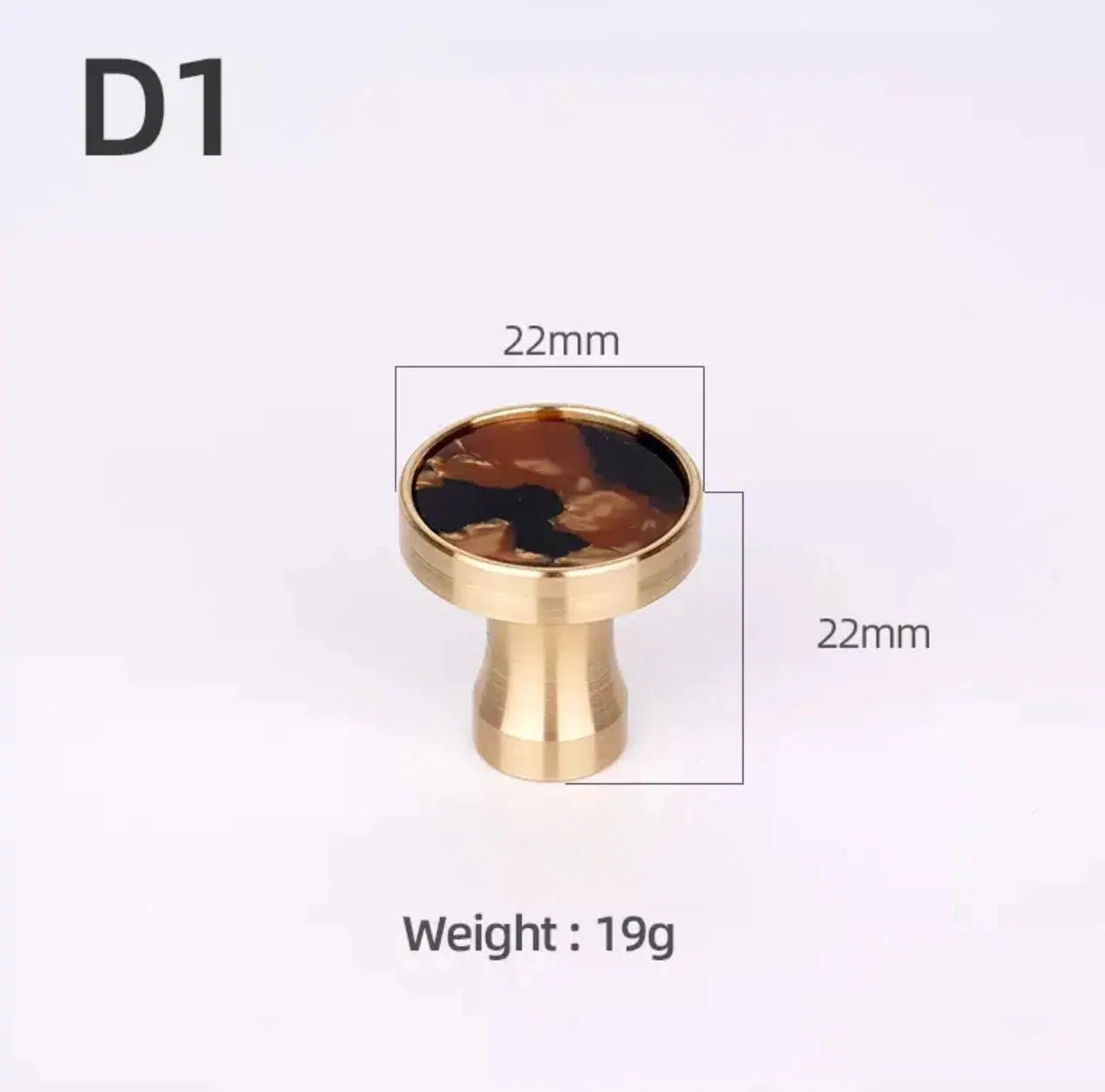 Solid Brass Door Knobs with Marble Effect – Modern Door Handles for Kitchen and Furniture – 9 Elegant Finishes 26