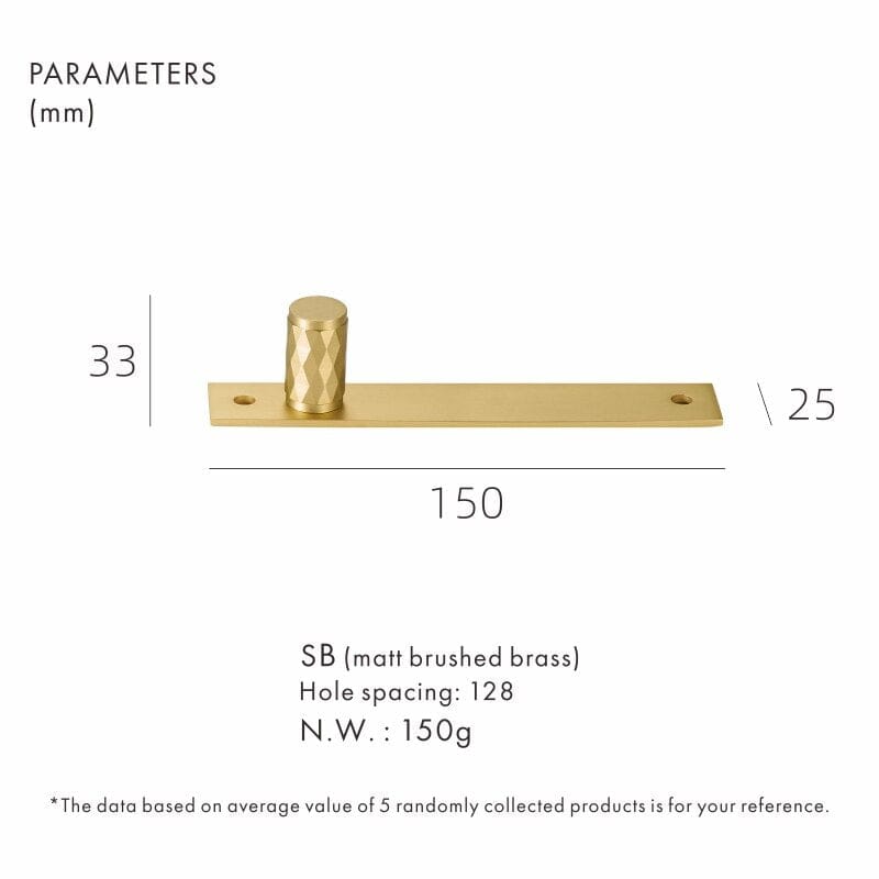 Solid Brass Pull Handle with Diamond Pattern – Matt Brushed Nickel Finish for Kitchen Cabinet Doors and Furniture 6