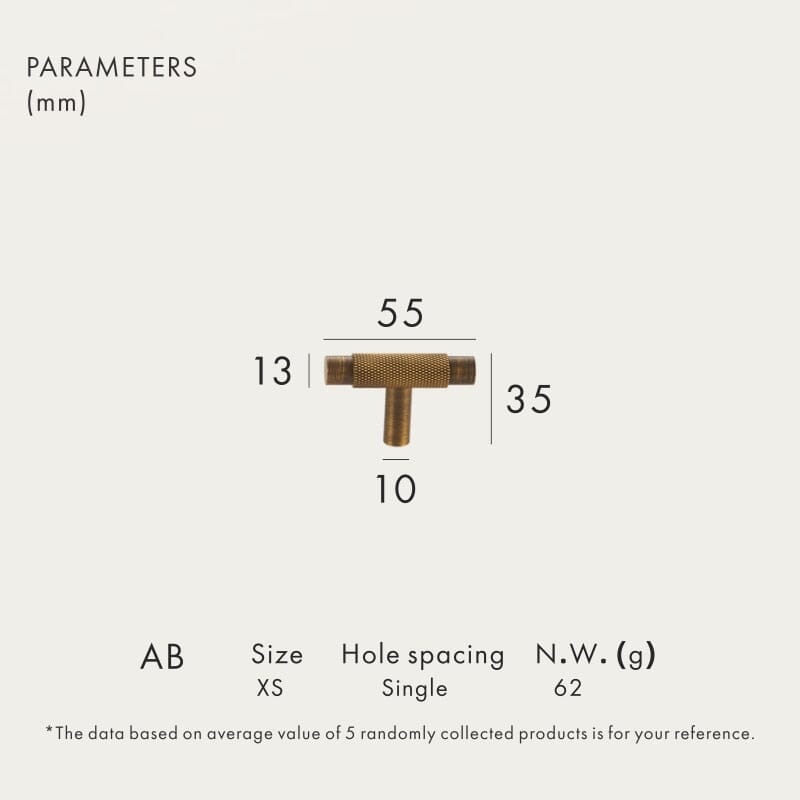 Solid Brass Pull Handle with Knurled Pattern – Kitchen Cabinet Handle in Multiple Finishes and Sizes 10