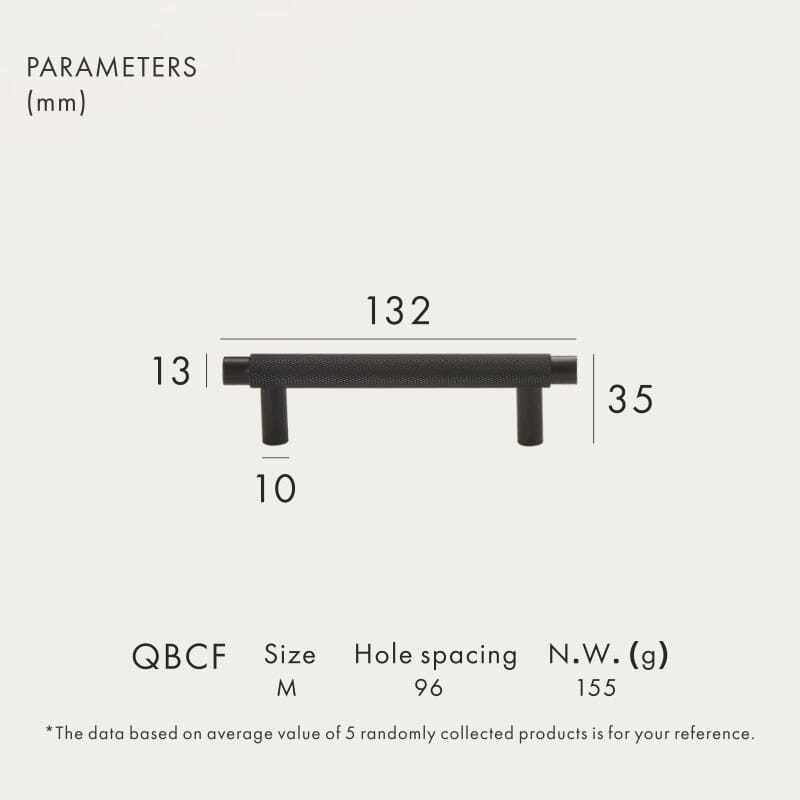 Solid Brass Pull Handle with Knurled Pattern – Kitchen Cabinet Handle in Multiple Finishes and Sizes 12