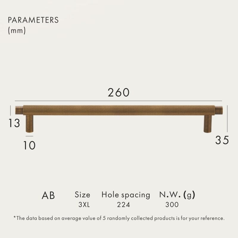 Solid Brass Pull Handle with Knurled Pattern – Kitchen Cabinet Handle in Multiple Finishes and Sizes 14