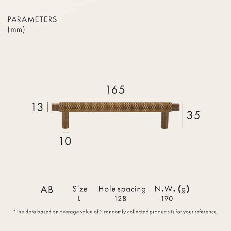 Solid Brass Pull Handle with Knurled Pattern – Kitchen Cabinet Handle in Multiple Finishes and Sizes 15