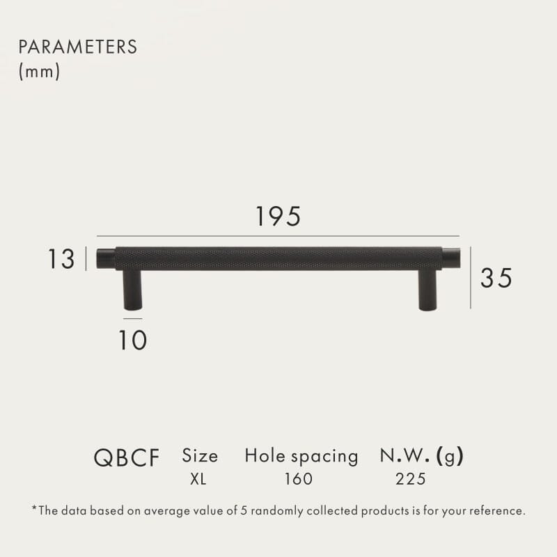 Solid Brass Pull Handle with Knurled Pattern – Kitchen Cabinet Handle in Multiple Finishes and Sizes 19