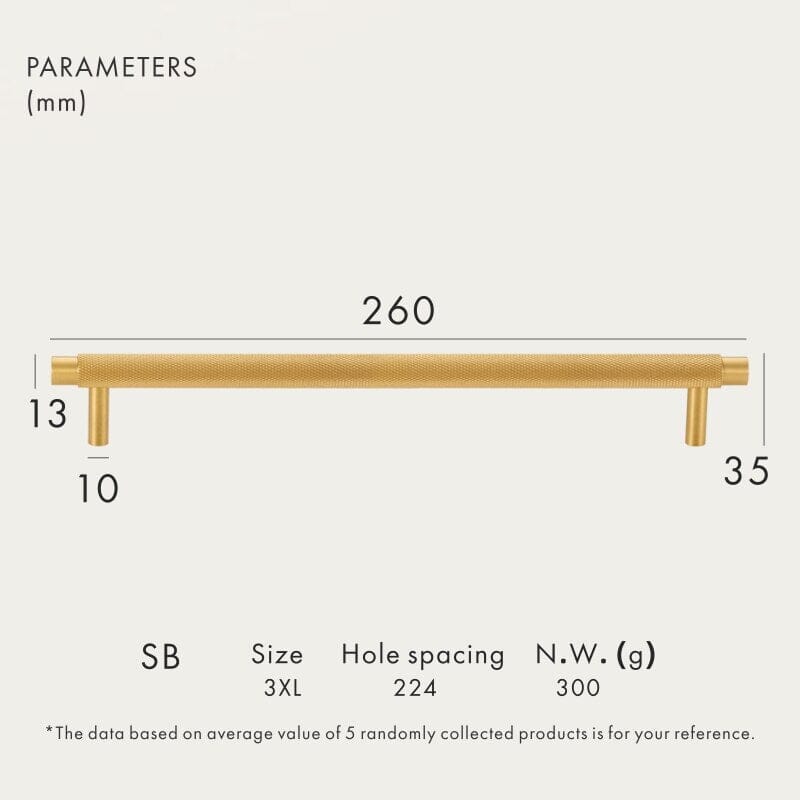 Solid Brass Pull Handle with Knurled Pattern – Kitchen Cabinet Handle in Multiple Finishes and Sizes 8