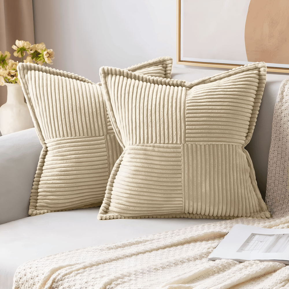 Stain-Resistant Polyester Cushion Cover 45x45 cm – Elegant Plain Design for Living Room and Office 0