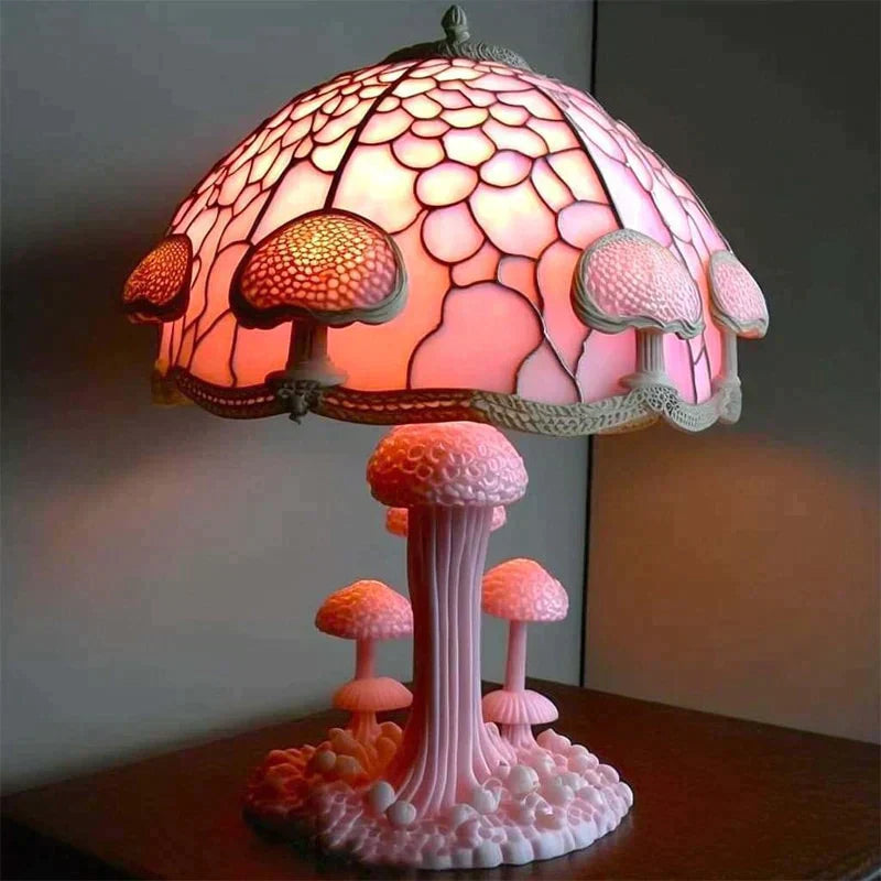 Stained Glass Table Lamp for Bedroom or Living Room – Warm Light Bedside Lamp for Relaxing Ambience 5