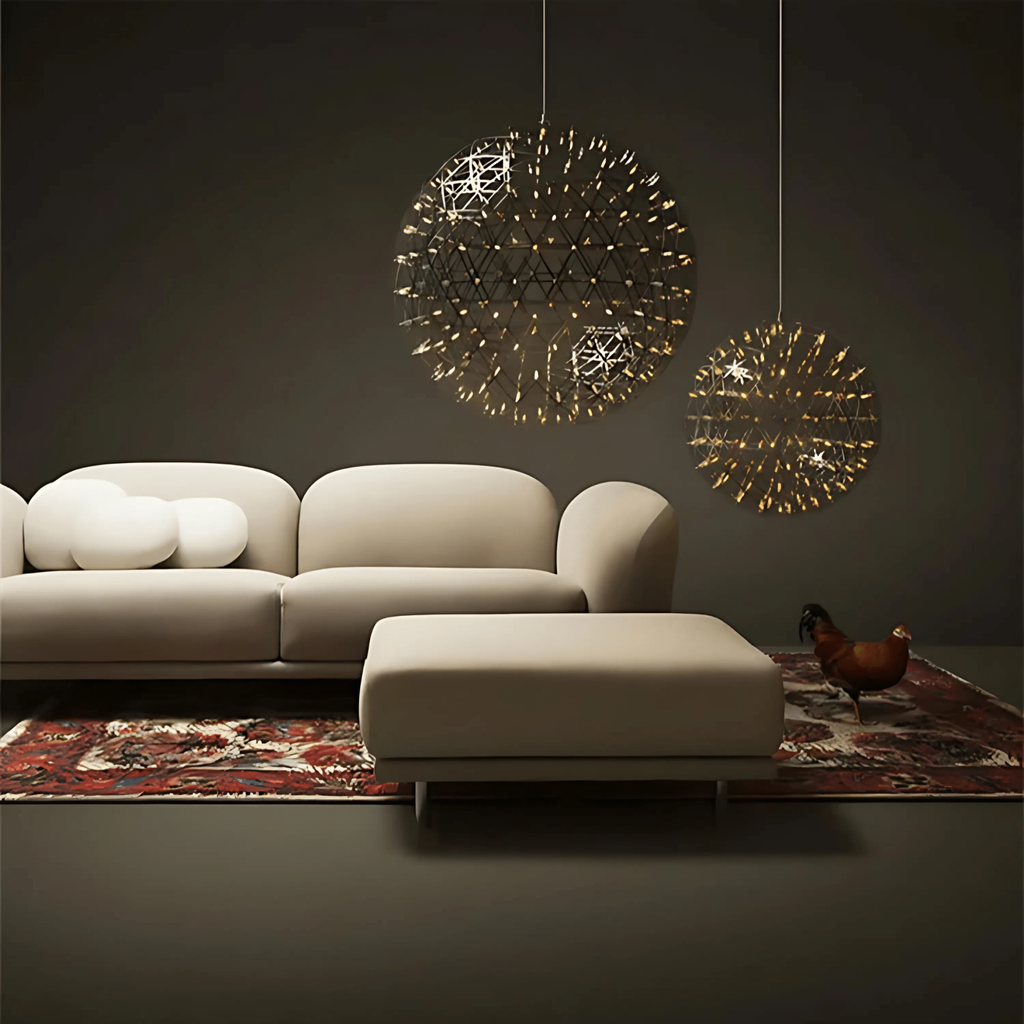 Starburst Pendant Light in Chrome or Gold Finish – Modern Ceiling Light Fixture for Kitchen and Home Decor 4