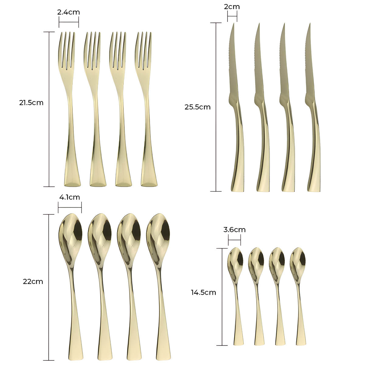 Stylish Stainless Steel Cutlery Set with Ergonomic Design – Available in Multiple Finishes for Elegant Dining