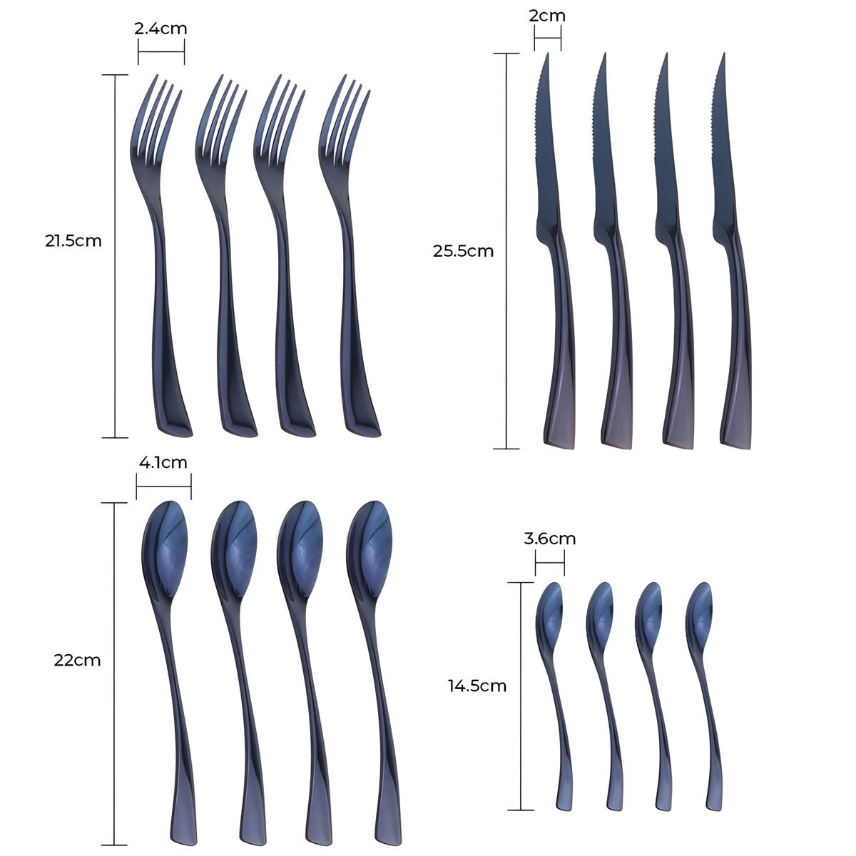 Stylish Stainless Steel Cutlery Set with Ergonomic Design – Available in Multiple Finishes for Elegant Dining