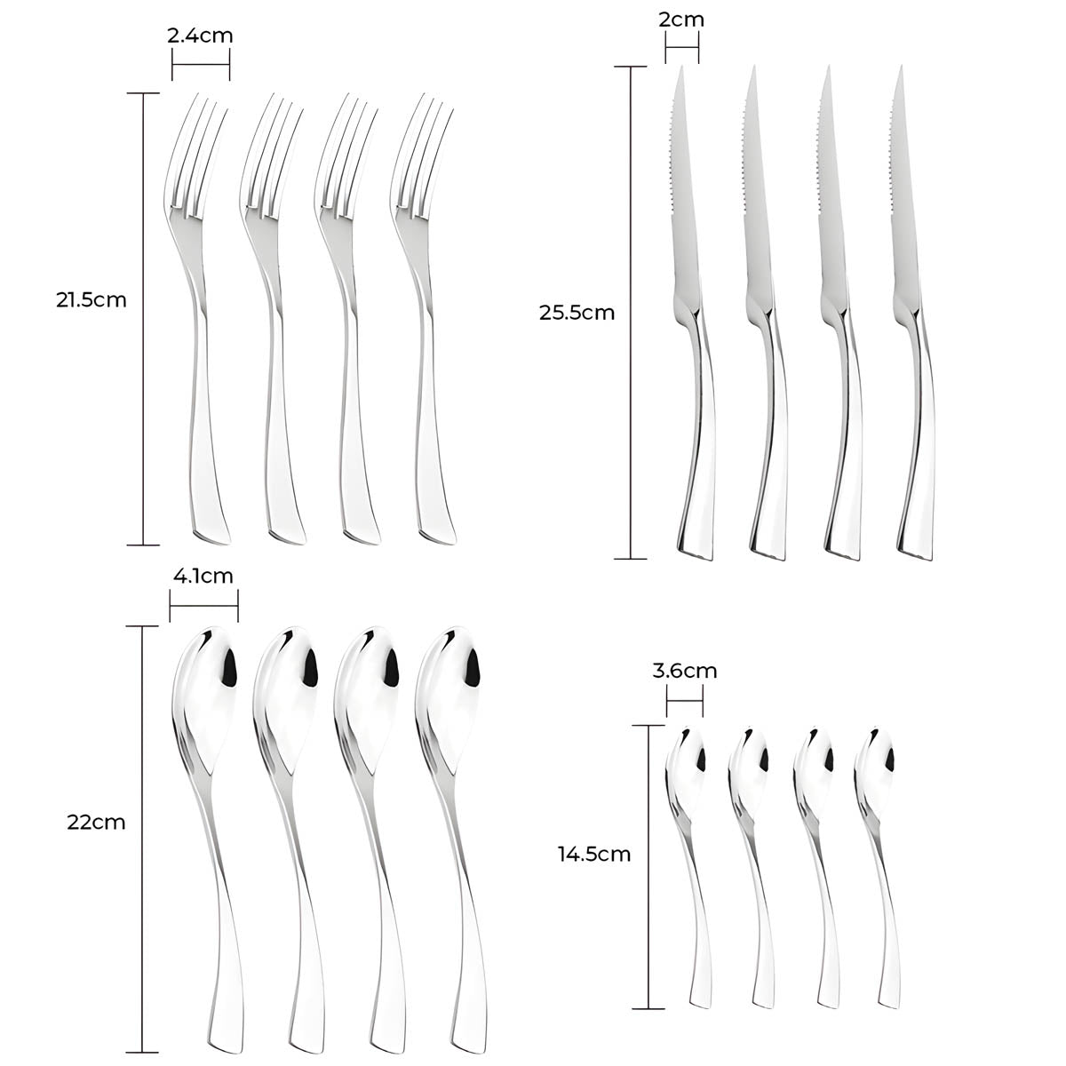 Stylish Stainless Steel Cutlery Set with Ergonomic Design – Available in Multiple Finishes for Elegant Dining