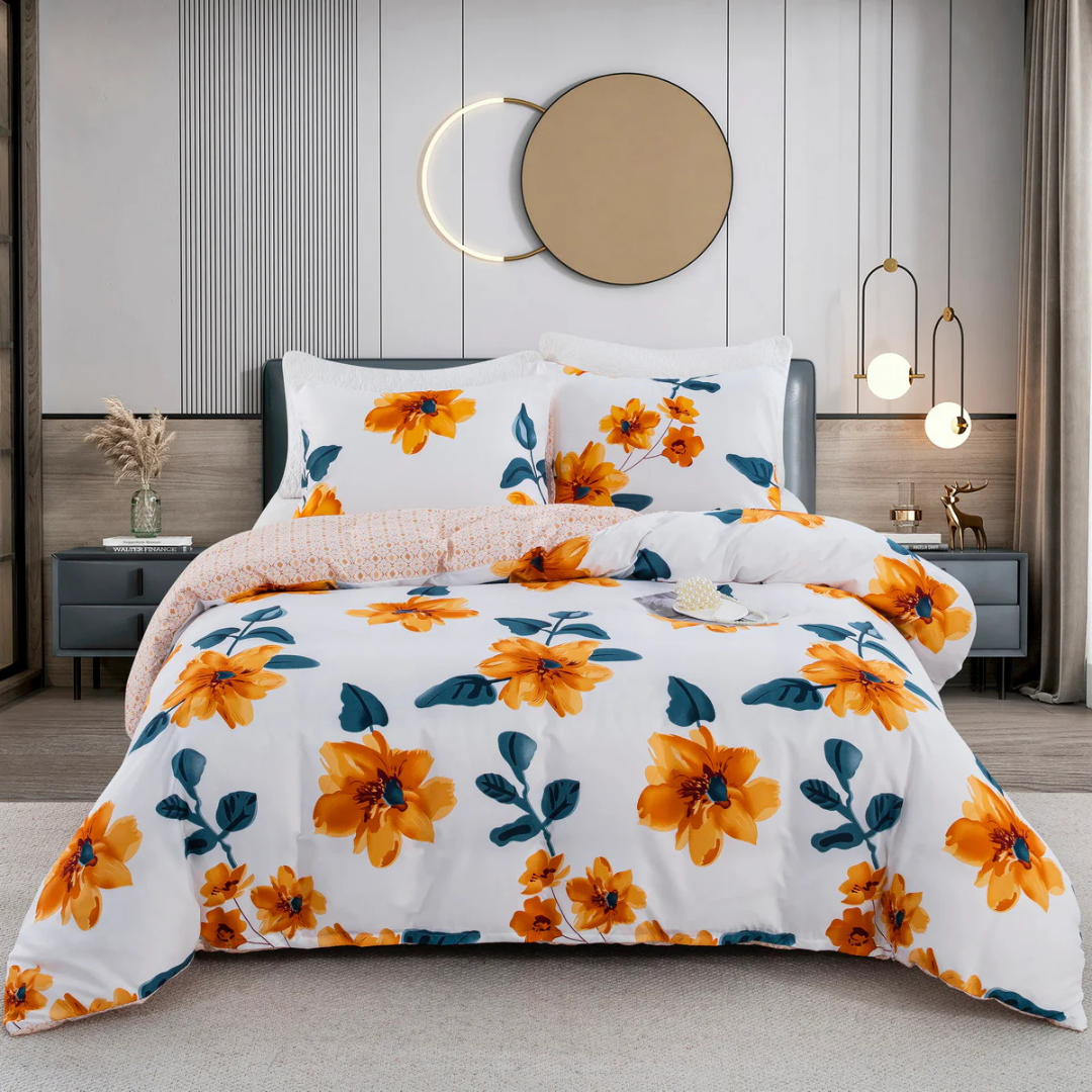 Stylish Bed Cover Set with Abstract Design – Soft Breathable Polyester, Includes Pillowcases, Modern Bedroom Decor 5