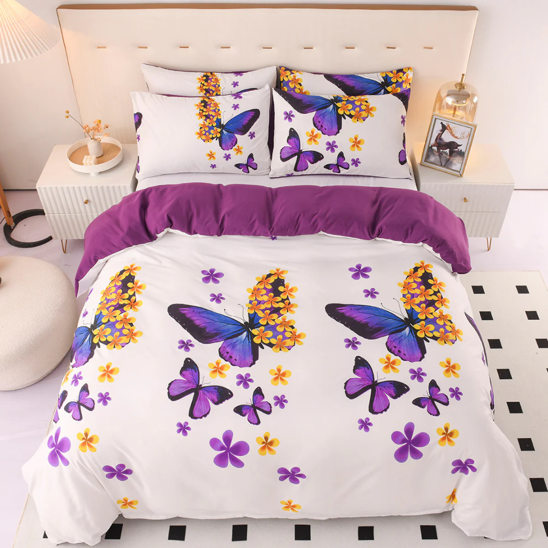 Stylish Bed Cover Set with Abstract Design – Soft Breathable Polyester, Includes Pillowcases, Modern Bedroom Decor 7