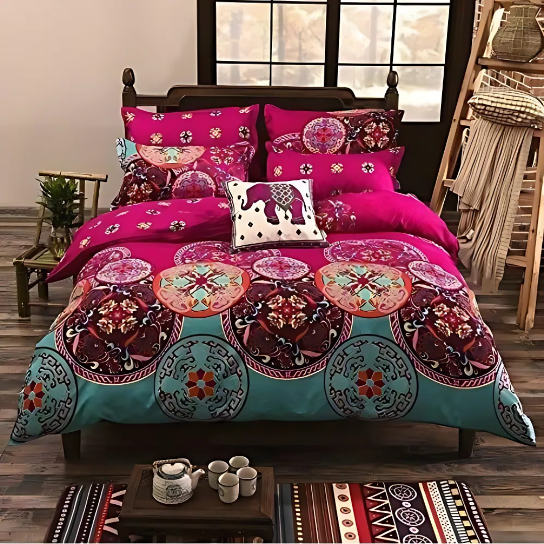 Stylish Bed Cover Set with Abstract Design – Soft Breathable Polyester, Includes Pillowcases, Modern Bedroom Decor 8