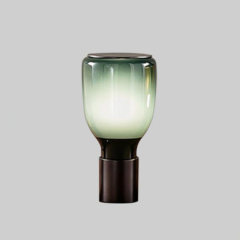 Stylish Glass Table Lamp with Inline Switch – Green and Amber Finish, E26/E27 Compatible, Ideal for Bedside or Living Room 5