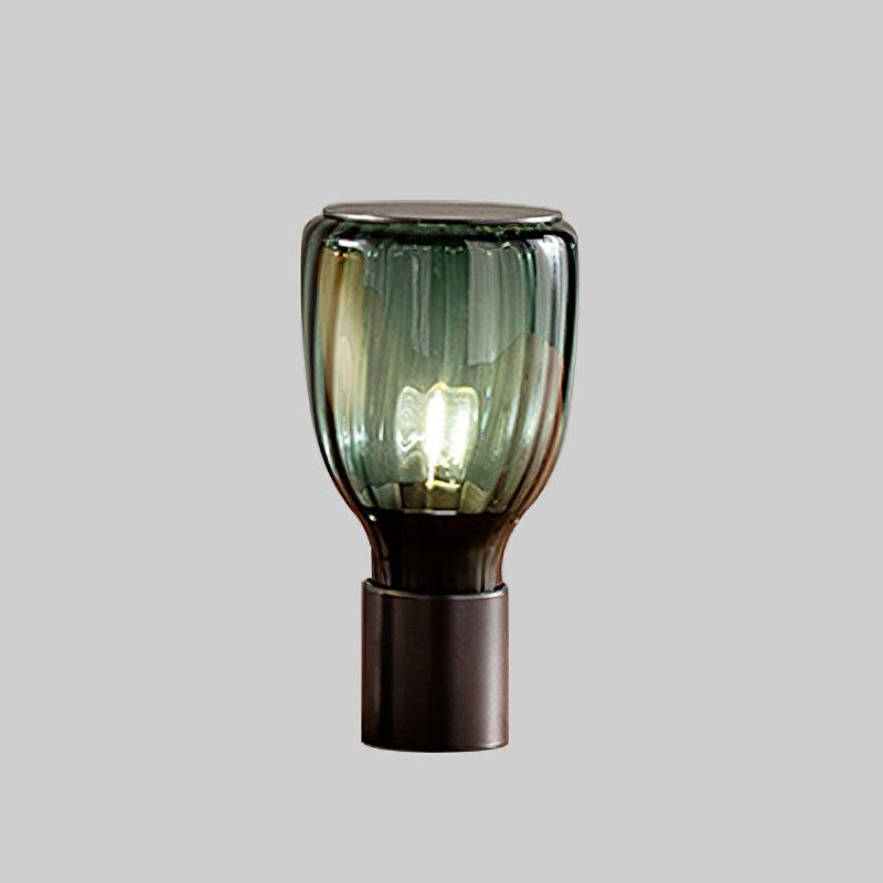 Stylish Glass Table Lamp with Inline Switch – Green and Amber Finish, E26/E27 Compatible, Ideal for Bedside or Living Room 6