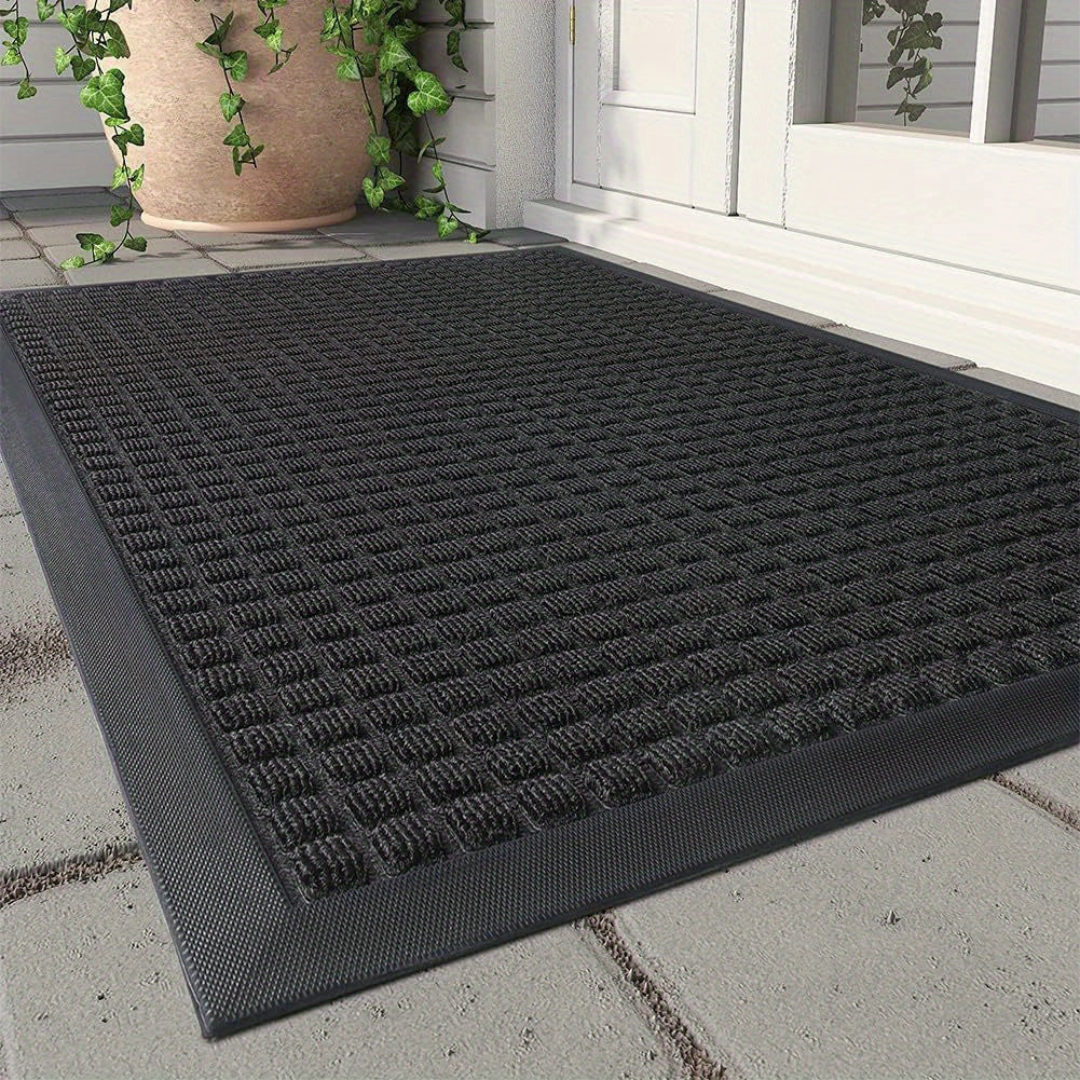 Stylish Indoor and Outdoor Doormat – Durable Anti-Slip Front Door Mat in Black and Gray, Easy to Clean Welcome Mat 0