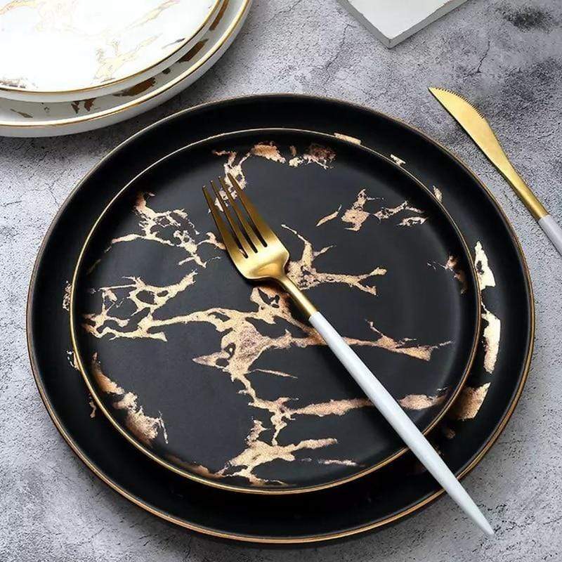 Stylish Lightning Dinner Plate – Unique Ceramic Dinnerware with Vibrant Design, 10-Inch, Dishwasher and Microwave Safe 0