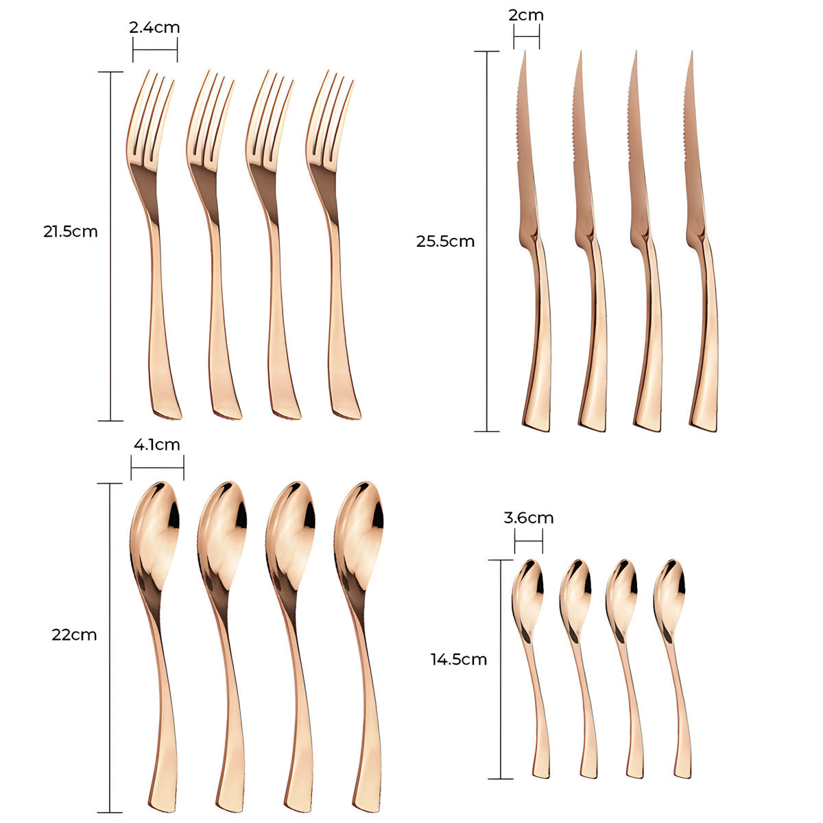 Stylish Stainless Steel Cutlery Set with Ergonomic Design – Available in Multiple Finishes for Elegant Dining 12