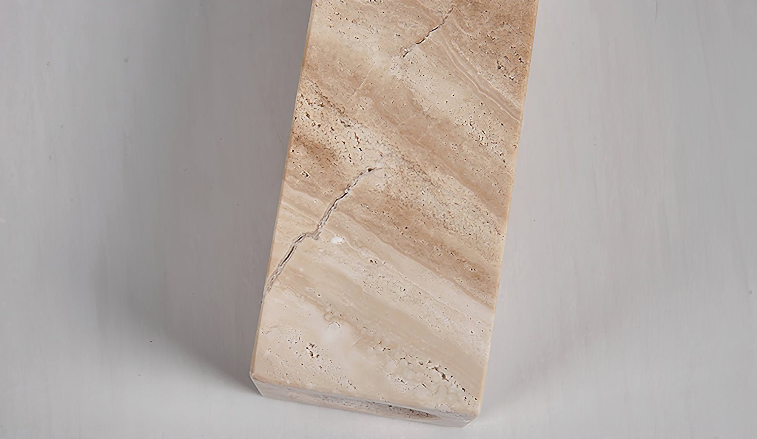 Stylish Yellow Travertine Tapered Block Table Lamp for Living Room or Bedroom - Indoor Lighting Fixture with Inline Switch 6