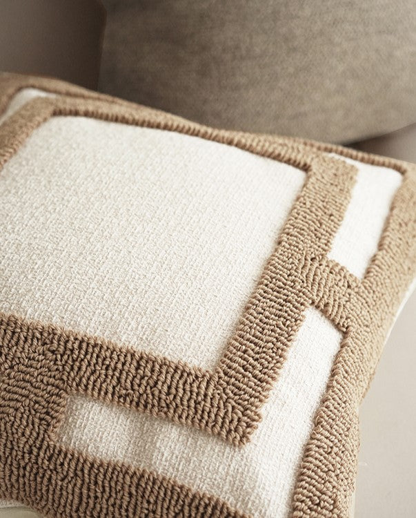 Tufted Cushion Cover in Linen Blend, 50x50 cm – Stylish Sofa Cushion Covers for Elegant Home Decor 0