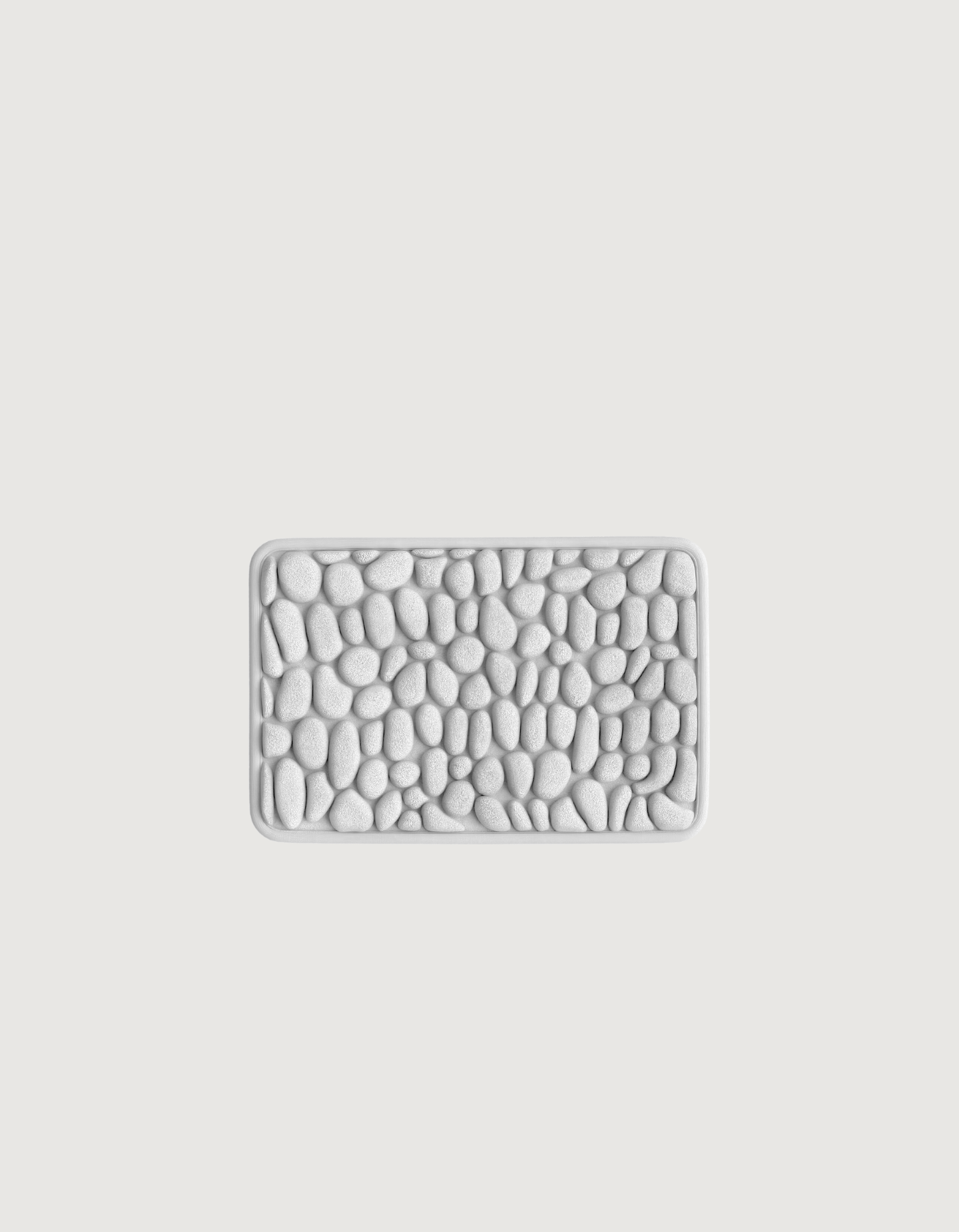 Ultra-Absorbent Non-Slip Bath Mat – 2.3cm Thick Pebble Bathroom Rug in Natural Stone Tones 0