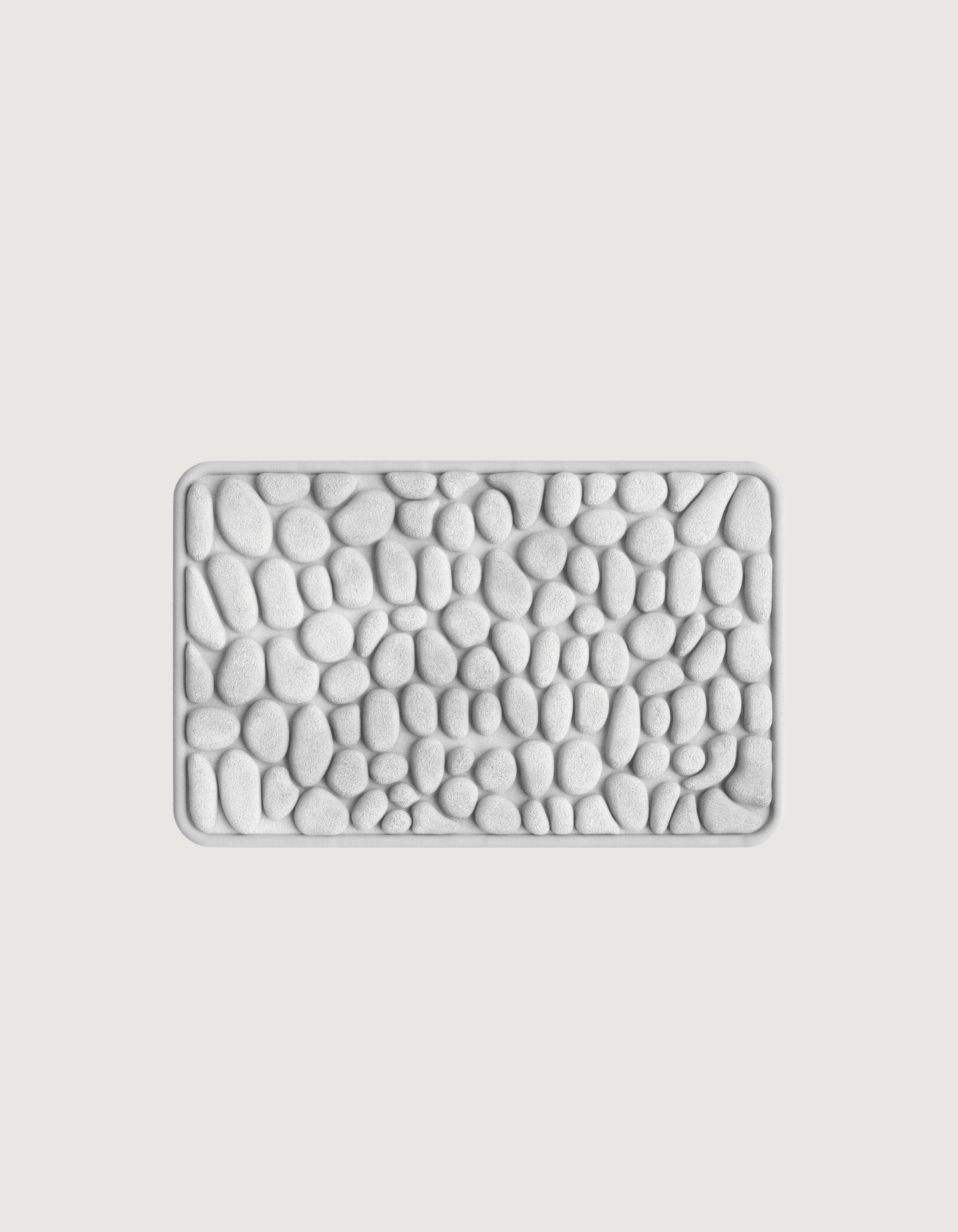 Ultra-Absorbent Non-Slip Bath Mat – 2.3cm Thick Pebble Bathroom Rug in Natural Stone Tones 1