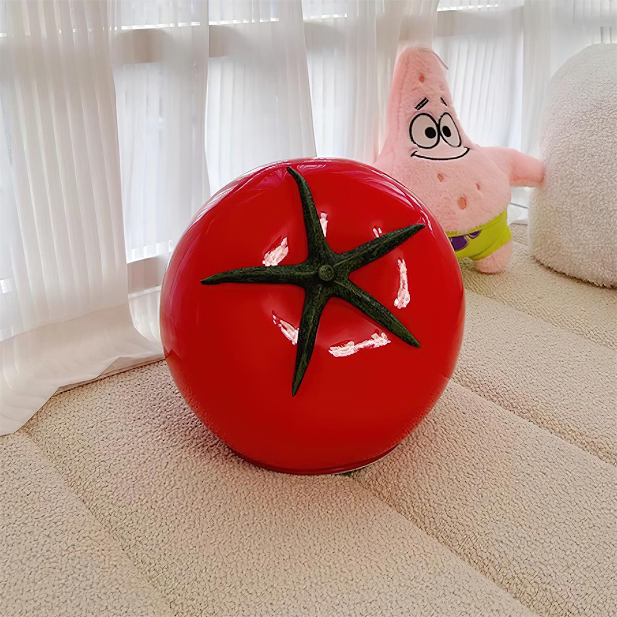 Vibrant Red Tomato Glass Table Lamp with Integrated LED – Decorative Bedside Lamp for Bedroom and Living Room 7