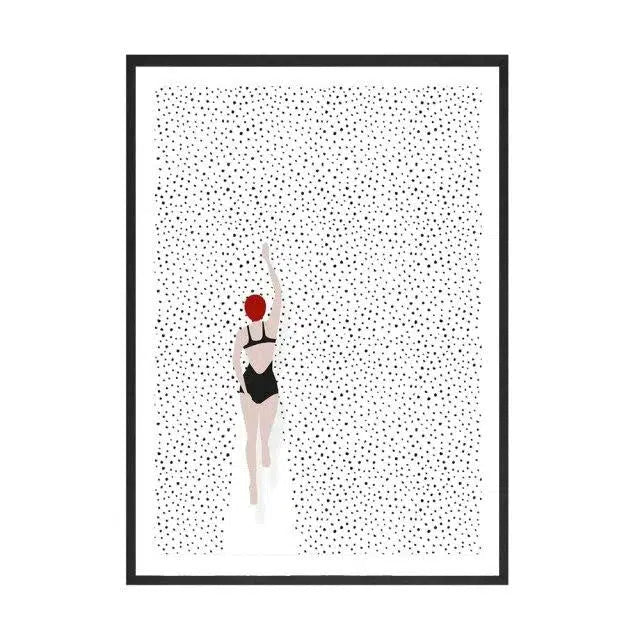 Vibrant Swimmer Canvas Print – 280gsm High-Quality Art for Home or Office 0