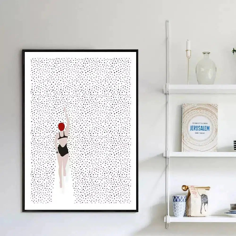 Vibrant Swimmer Canvas Print – 280gsm High-Quality Art for Home or Office 1