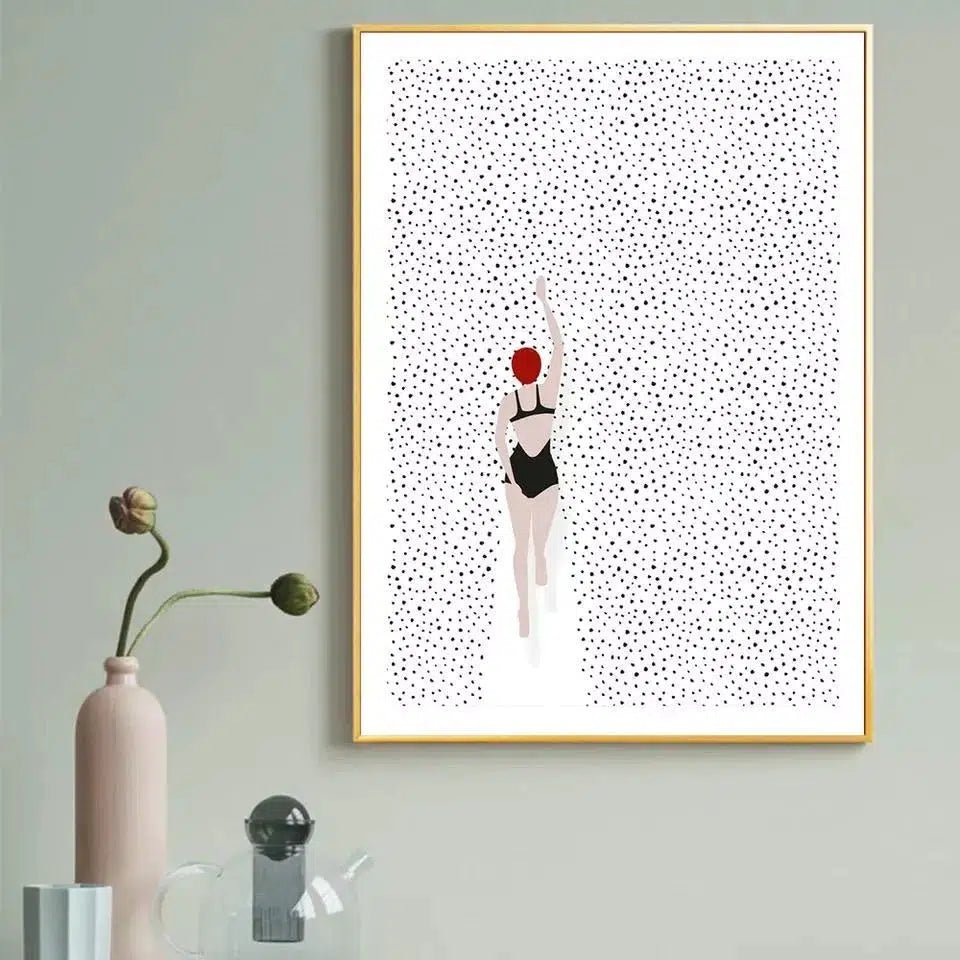 Vibrant Swimmer Canvas Print – 280gsm High-Quality Art for Home or Office 3