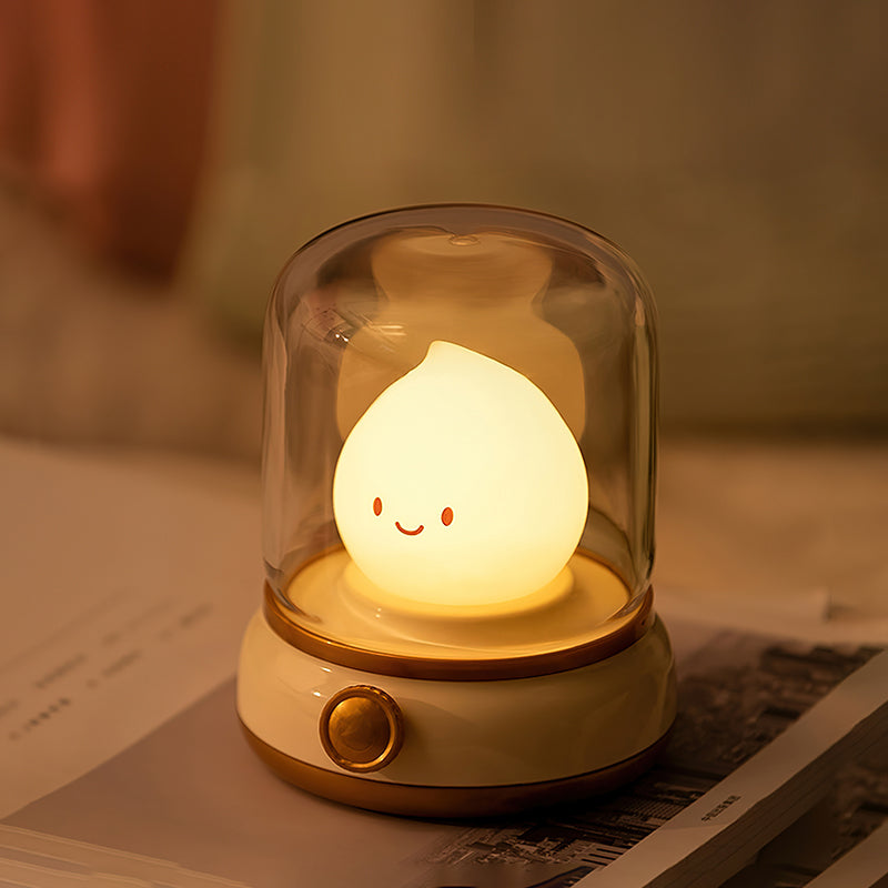 Vintage Kerosene Lamp Style LED Night Light with Adjustable Brightness and USB-C Port – Warm White 3000K 3