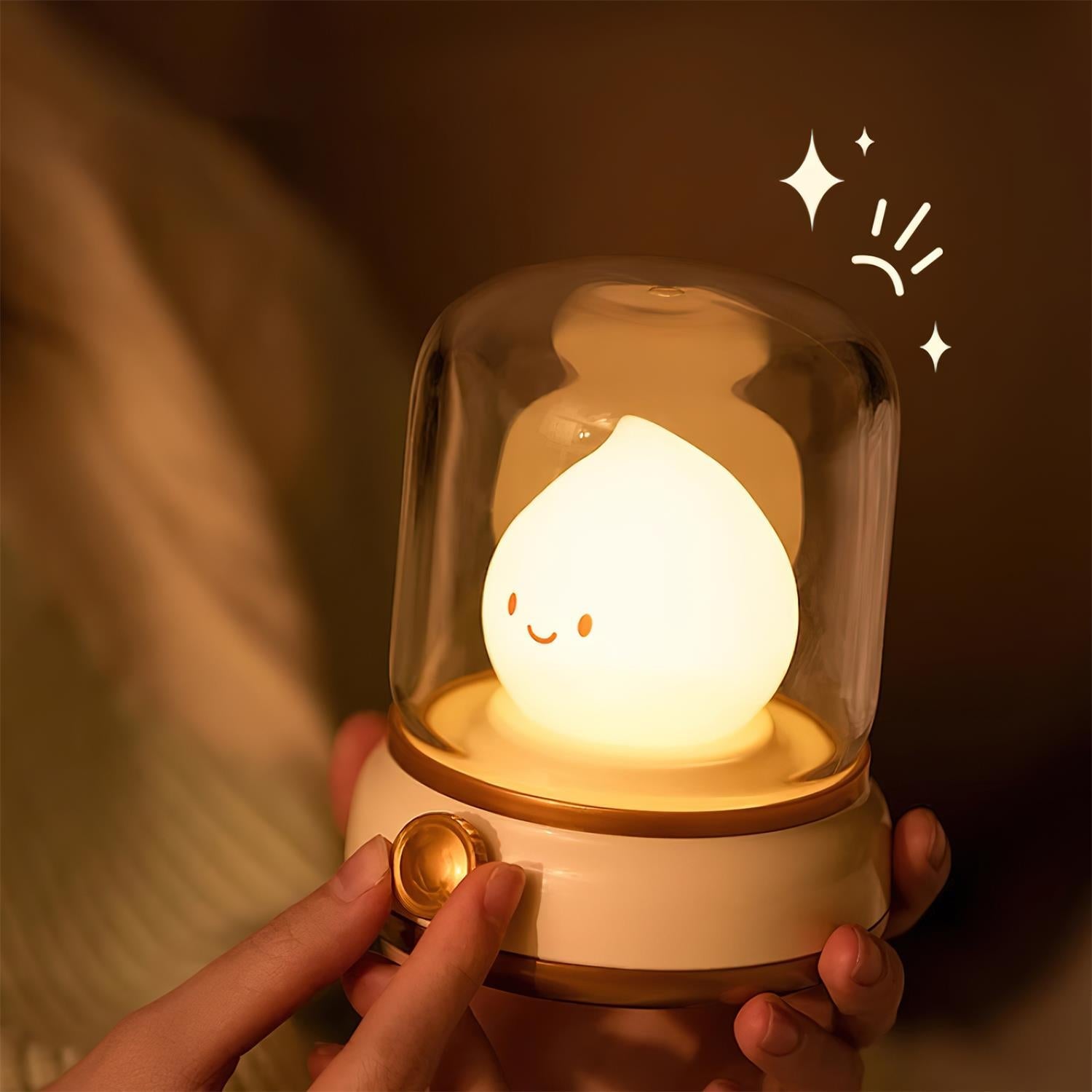 Vintage Kerosene Lamp Style LED Night Light with Adjustable Brightness and USB-C Port – Warm White 3000K 7