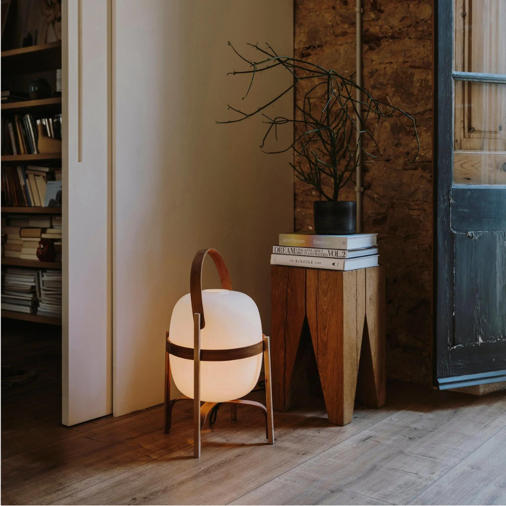 Vintage Lantern Table Lamp with Adjustable Brightness – Elegant Glass Design for Bedroom and Living Room Use 3