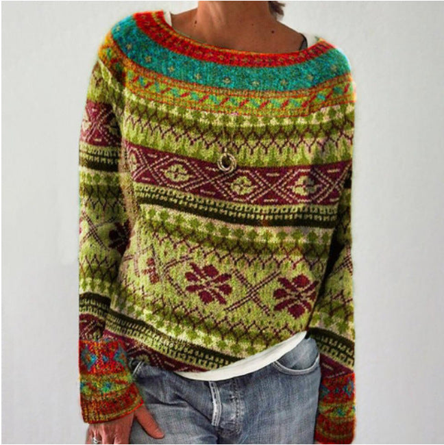 Vintage Norwegian Women's Sweater – Warm Knitwear in Figure-Hugging Fit for Fall and Winter 2