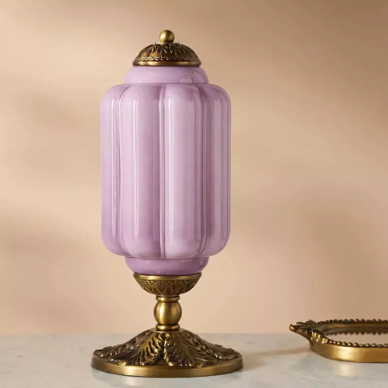 Vintage Opal Glass Table Lamp – Elegant Bedside or Living Room Lighting Fixture, 20 Inches Tall, Soft Diffused Light 4