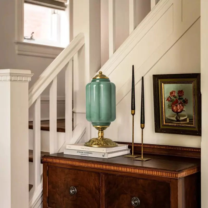 Vintage Opal Glass Table Lamp – Elegant Bedside or Living Room Lighting Fixture, 20 Inches Tall, Soft Diffused Light 6