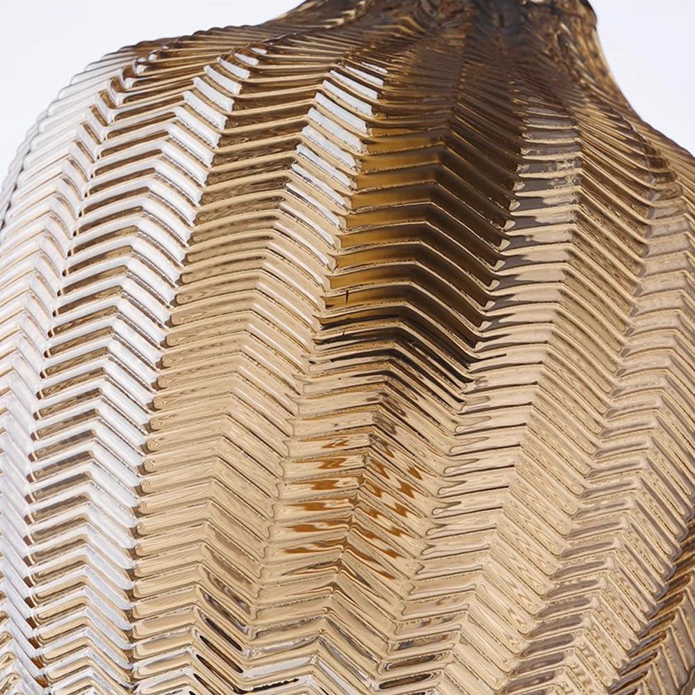 Vintage Striped Brown Glass Pendant Lamp – Adjustable Height Hanging Light for Bedroom and Living Room 7