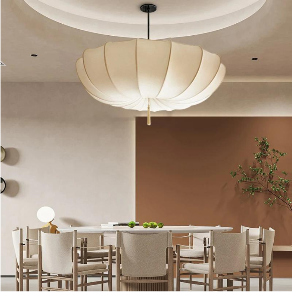 Wabi-Sabi Chandelier Light in Soft Cream – Handcrafted Organic Design for Serene Spaces 1