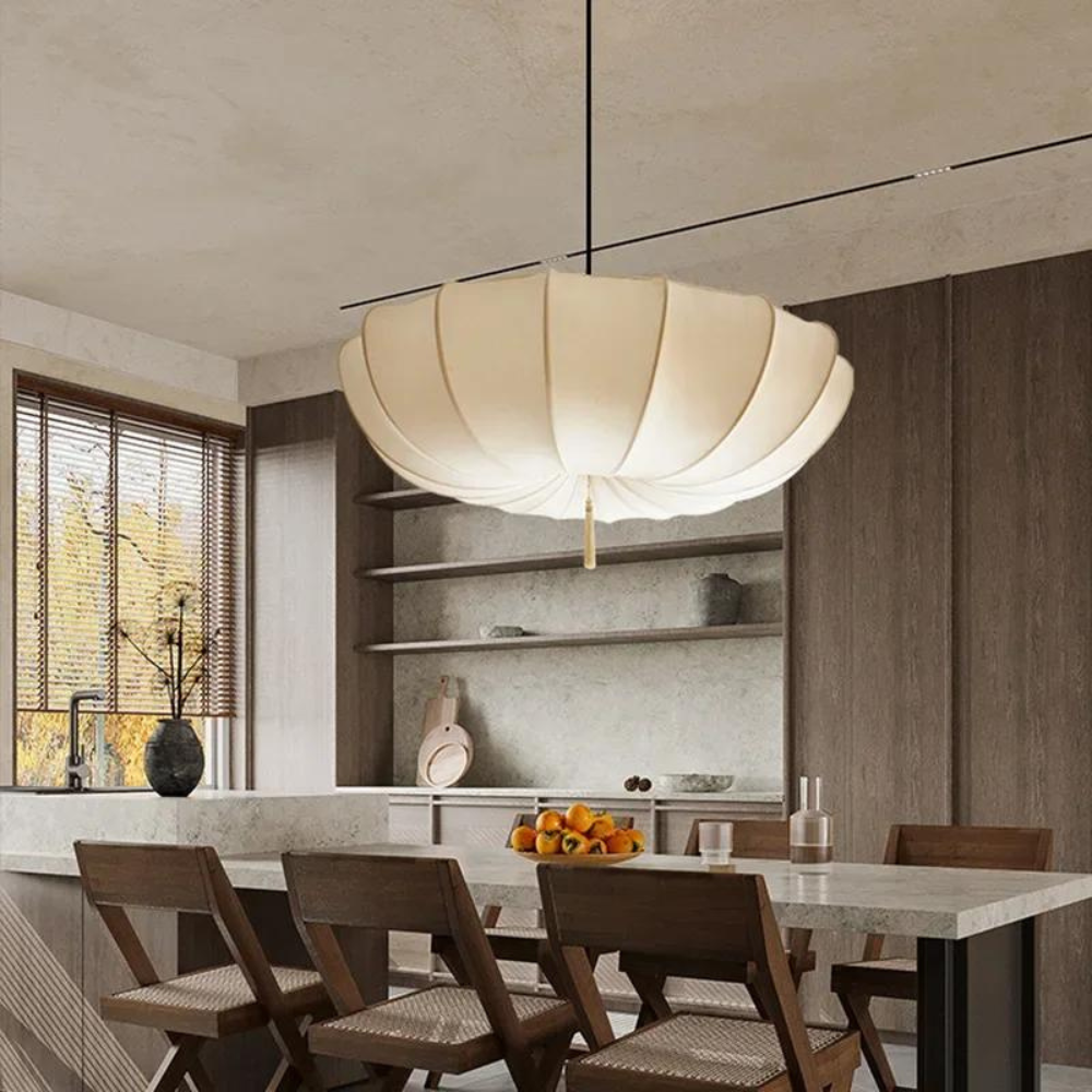 Wabi-Sabi Chandelier Light in Soft Cream – Handcrafted Organic Design for Serene Spaces 2