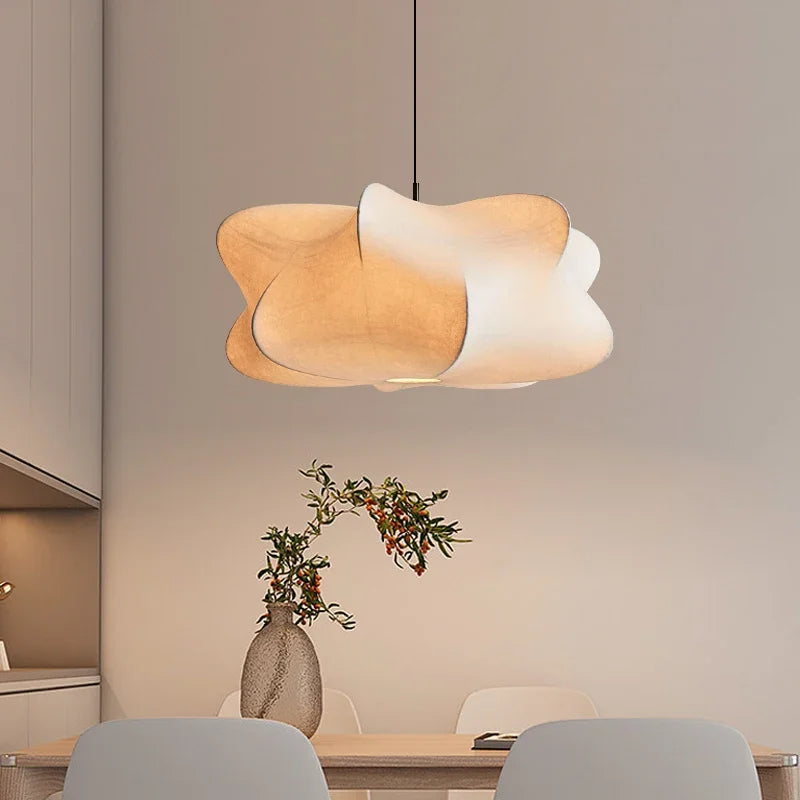 Wabi Sabi Silk Pendant Lamp – Japanese-Inspired Hanging Light for Modern Interiors – Iron and Silk, E27 Base, LED, 5-10m² Lighting Area 0