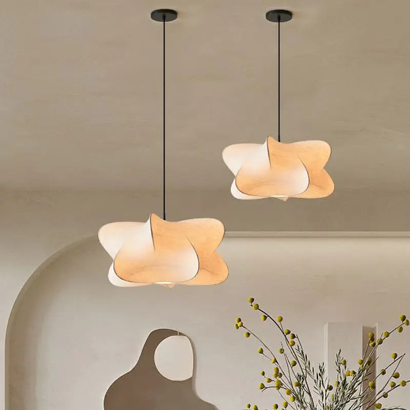 Wabi Sabi Silk Pendant Lamp – Japanese-Inspired Hanging Light for Modern Interiors – Iron and Silk, E27 Base, LED, 5-10m² Lighting Area 3