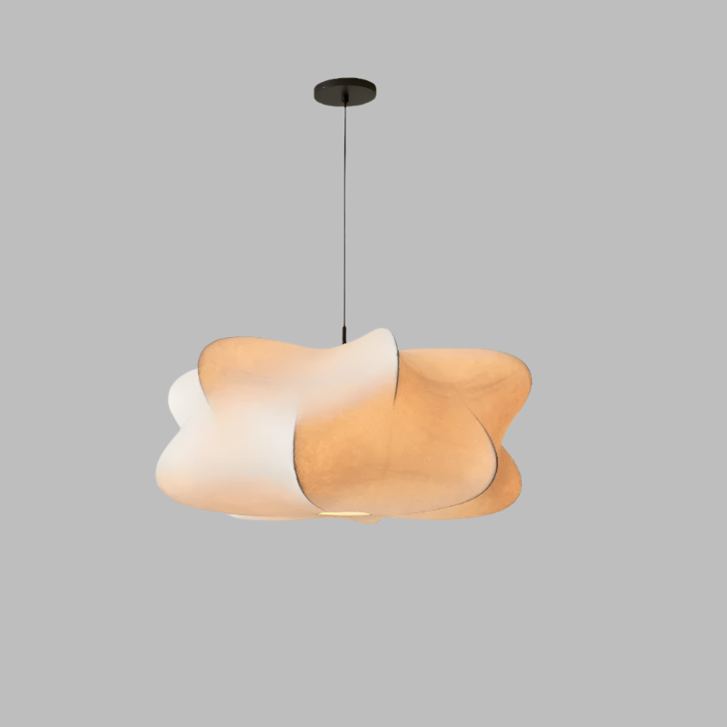 Wabi Sabi Silk Pendant Lamp – Japanese-Inspired Hanging Light for Modern Interiors – Iron and Silk, E27 Base, LED, 5-10m² Lighting Area 8