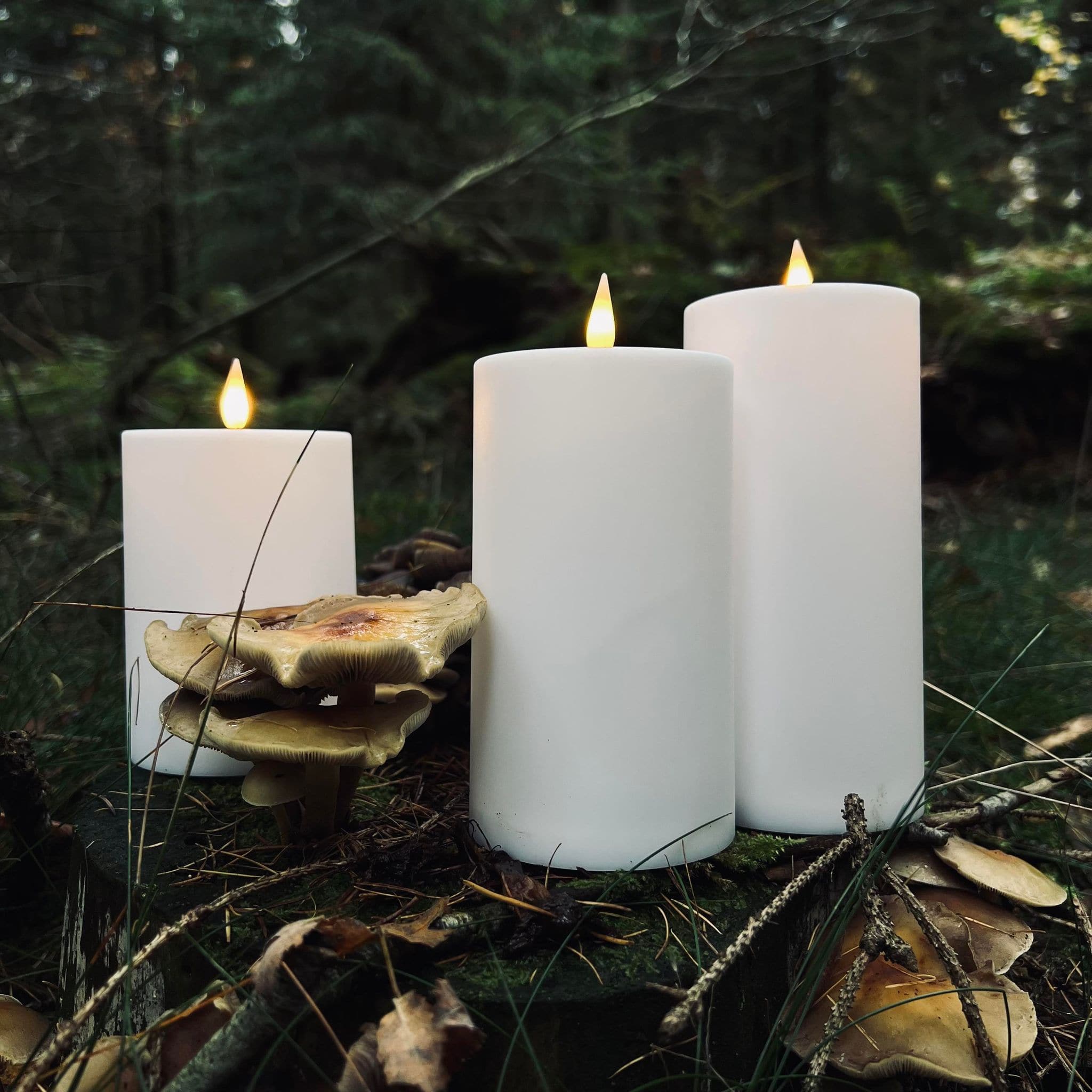 Weatherproof LED Flameless Pillar Candle Set for Indoor and Outdoor Use with Remote Control - Safe, Durable, and Elegant 2