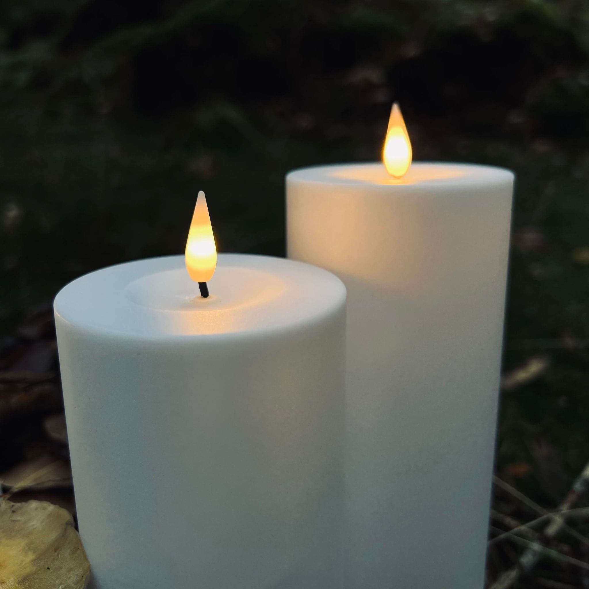 Weatherproof LED Flameless Pillar Candle Set for Indoor and Outdoor Use with Remote Control - Safe, Durable, and Elegant 4