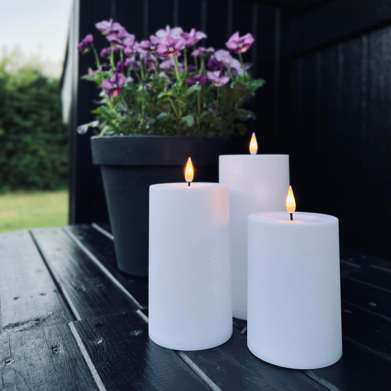 Weatherproof LED Flameless Pillar Candle Set for Indoor and Outdoor Use with Remote Control - Safe, Durable, and Elegant 5
